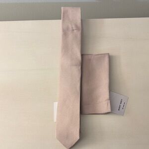 Birdy Grey - Men's Taupe Tie and Pocket Square Set